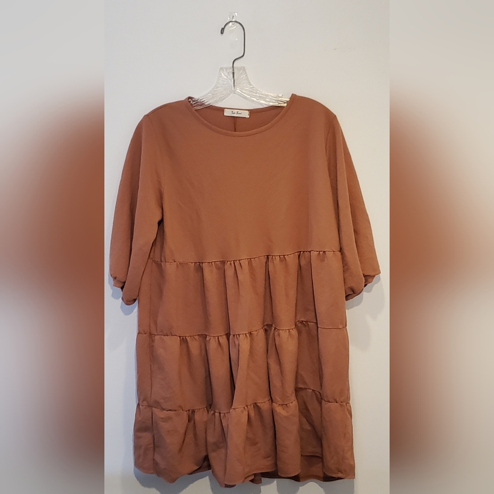 Brown Tiered Dress